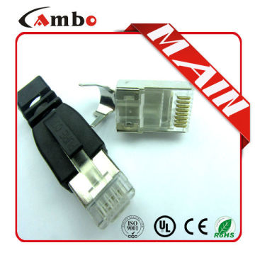 Cat5e CAT6 CAT7-Steckverbinder für gestreiftes festes Netzwerkkabel 8P8C vergoldeter RJ45-Stecker mit UTP-Stecker RJ45